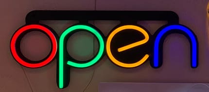 Open Neon Sign